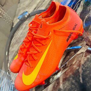 Nike Orange and Green Soccer Shoes